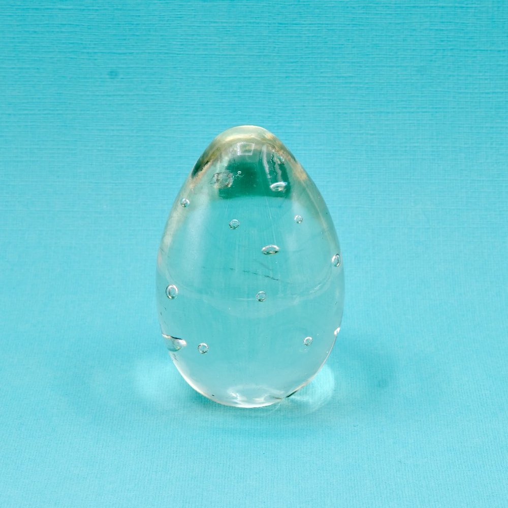 Vintage Blownglass Crystal Egg Paperweight